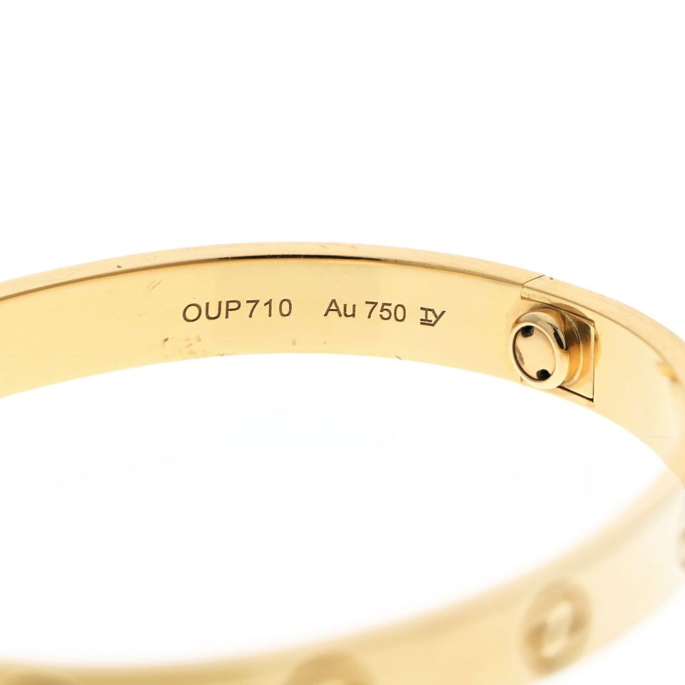 Cartier Love 18K Yellow Gold Love Bangle Size 16 Bracelet