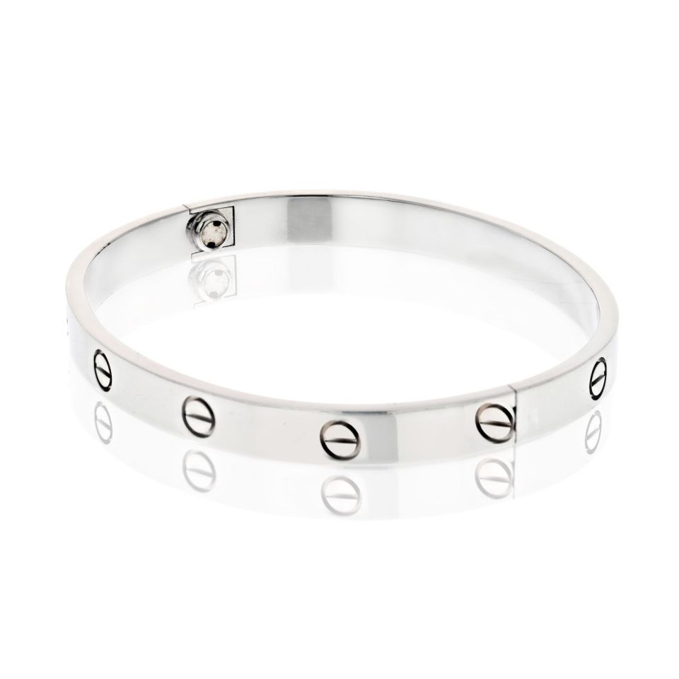 Cartier Love 18K White Gold Love Size 18 Bracelet