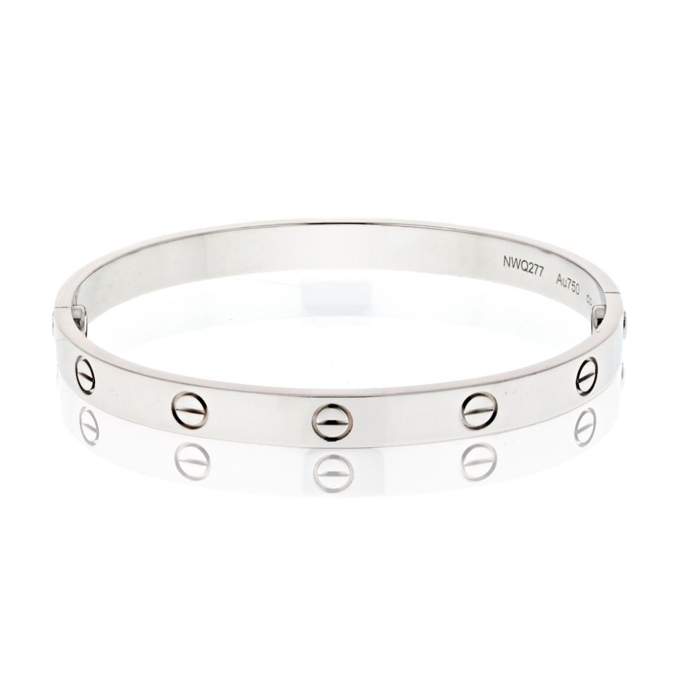 Cartier Love 18K White Gold Love Size 18 Bracelet