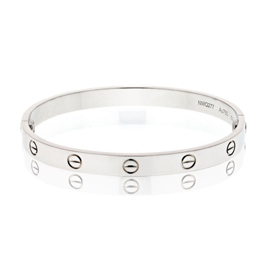 Cartier Love 18K White Gold Love Size 18 Bracelet