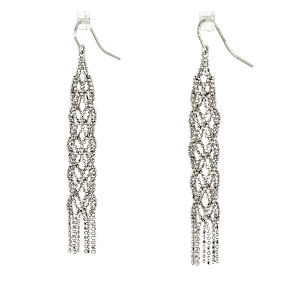 Tiffany & Co. 18K White Gold Mesh Drop Earrings