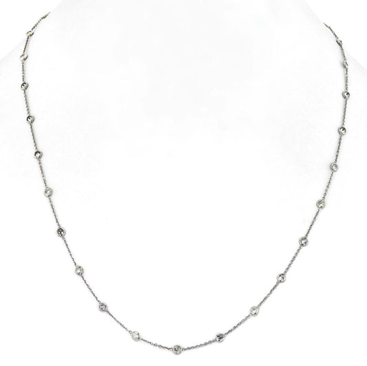 Platinum 1.96cttw Round Diamond By The Yard Diamonds by the Yard Necklace