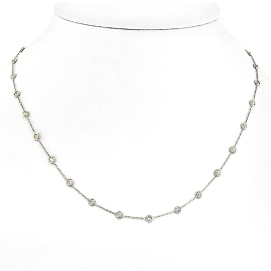 Platinum 2.44cttw Round Diamond By The Yard Diamonds by the Yard Necklace