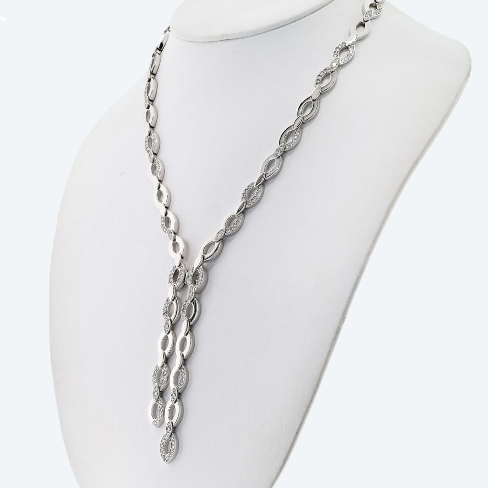 Cartier 18K White Gold Diadea Lariat 6.65cttw Necklace