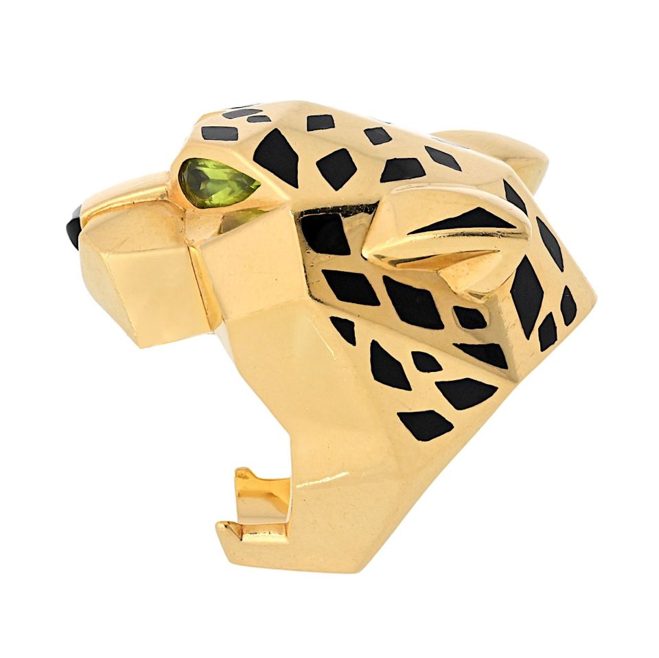 Cartier 18K Yellow Gold Panthere Head Ring