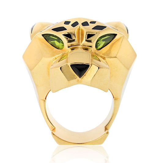Cartier 18K Yellow Gold Panthere Head Ring