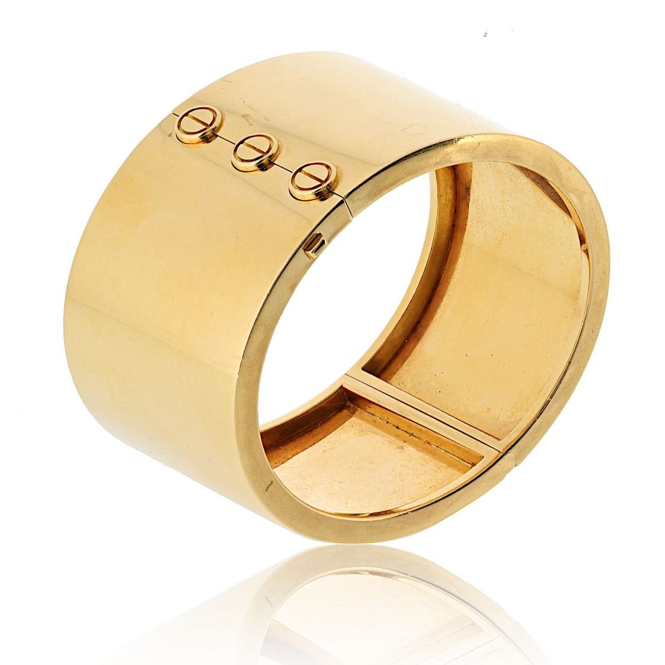 Cartier Love 18K Yellow Gold Wide Cuff Bracelet