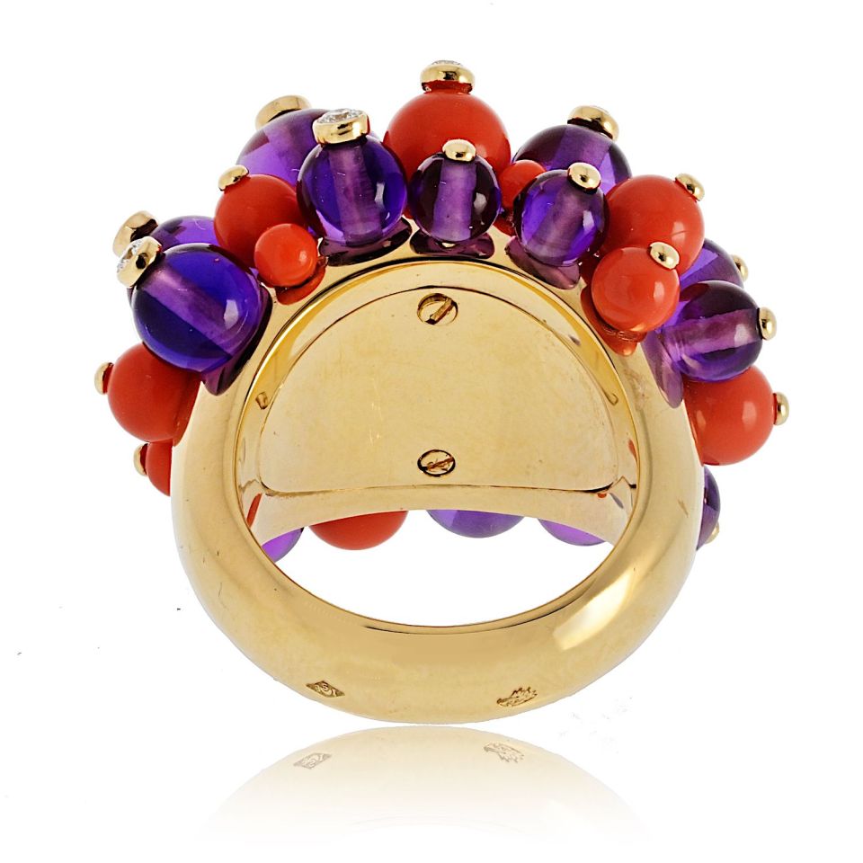 Cartier Delices de goa Amethyst, Coral And Diamond Ring