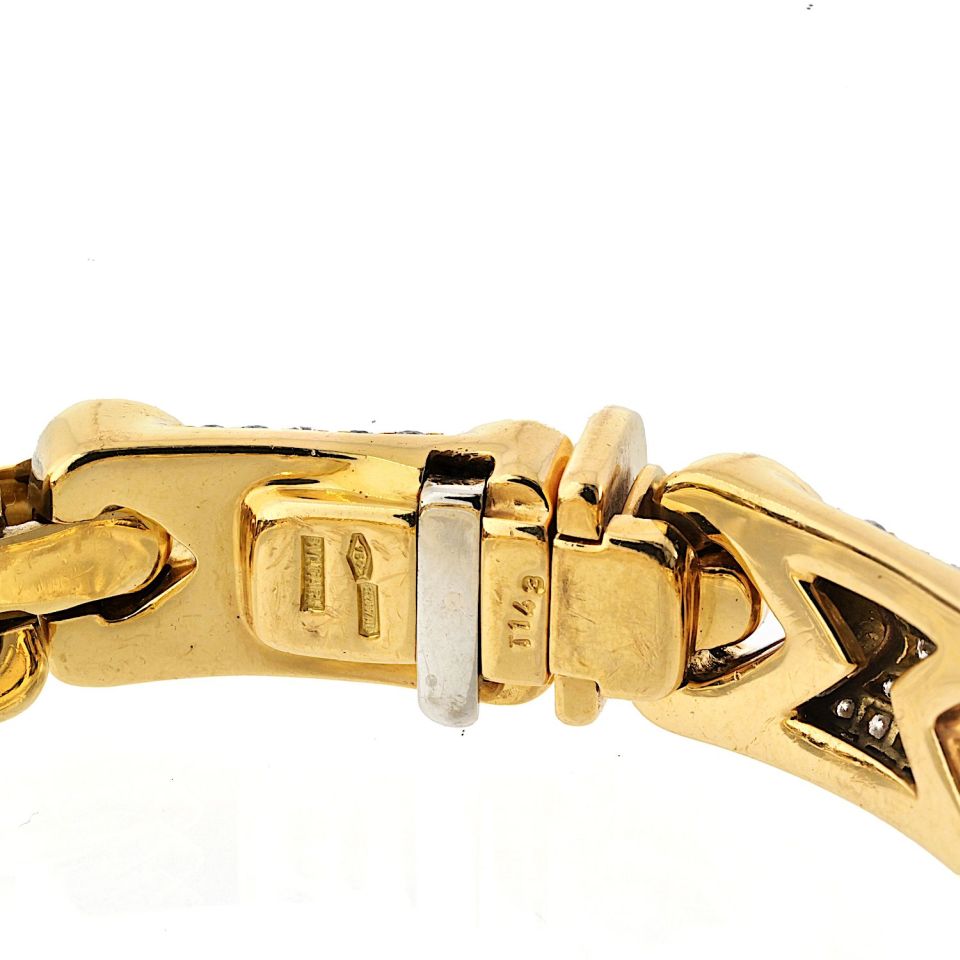 Bvlgari 18K Yellow Gold Parentesi Diamond Link Bracelet