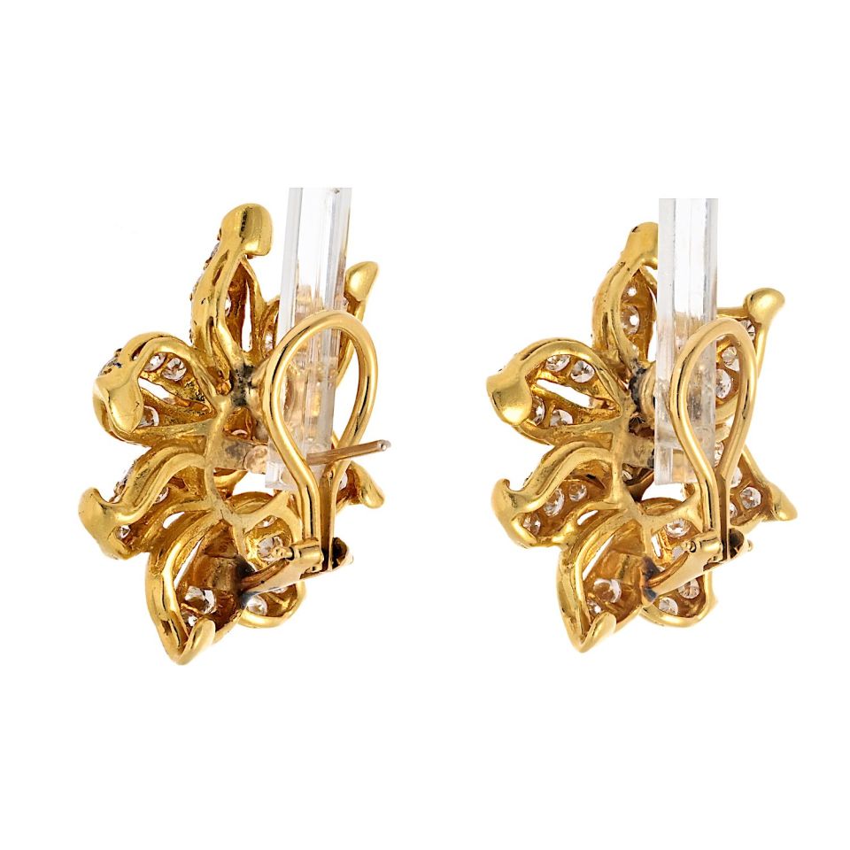 Kieselstein Cord 18K Yellow Gold Diamond Flower 7.00cttw Earrings