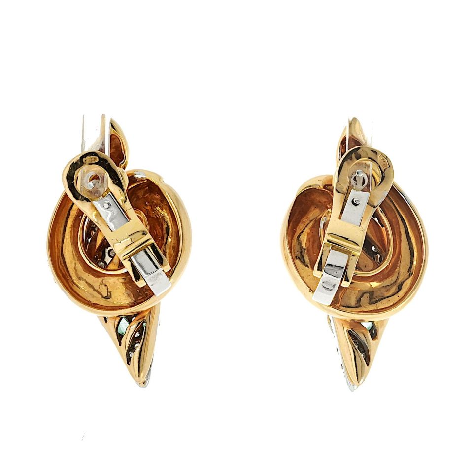 Bvlgari 18K Rose Gold Serpent Diamond And Emerald Earrings