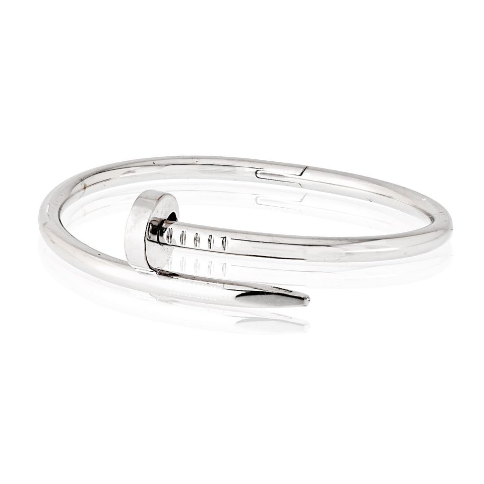 Cartier Juste Un Clou 18K White Gold Size 15  With Pouch Bracelet