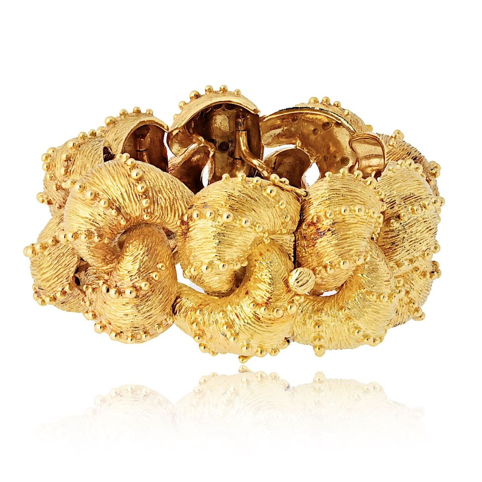 Wander France 18K Yellow Gold Chunky Textured Bracelet