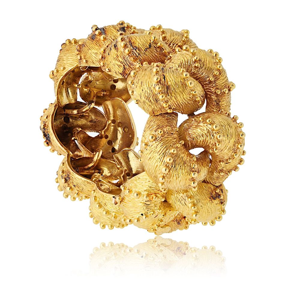 Wander France 18K Yellow Gold Chunky Textured Bracelet