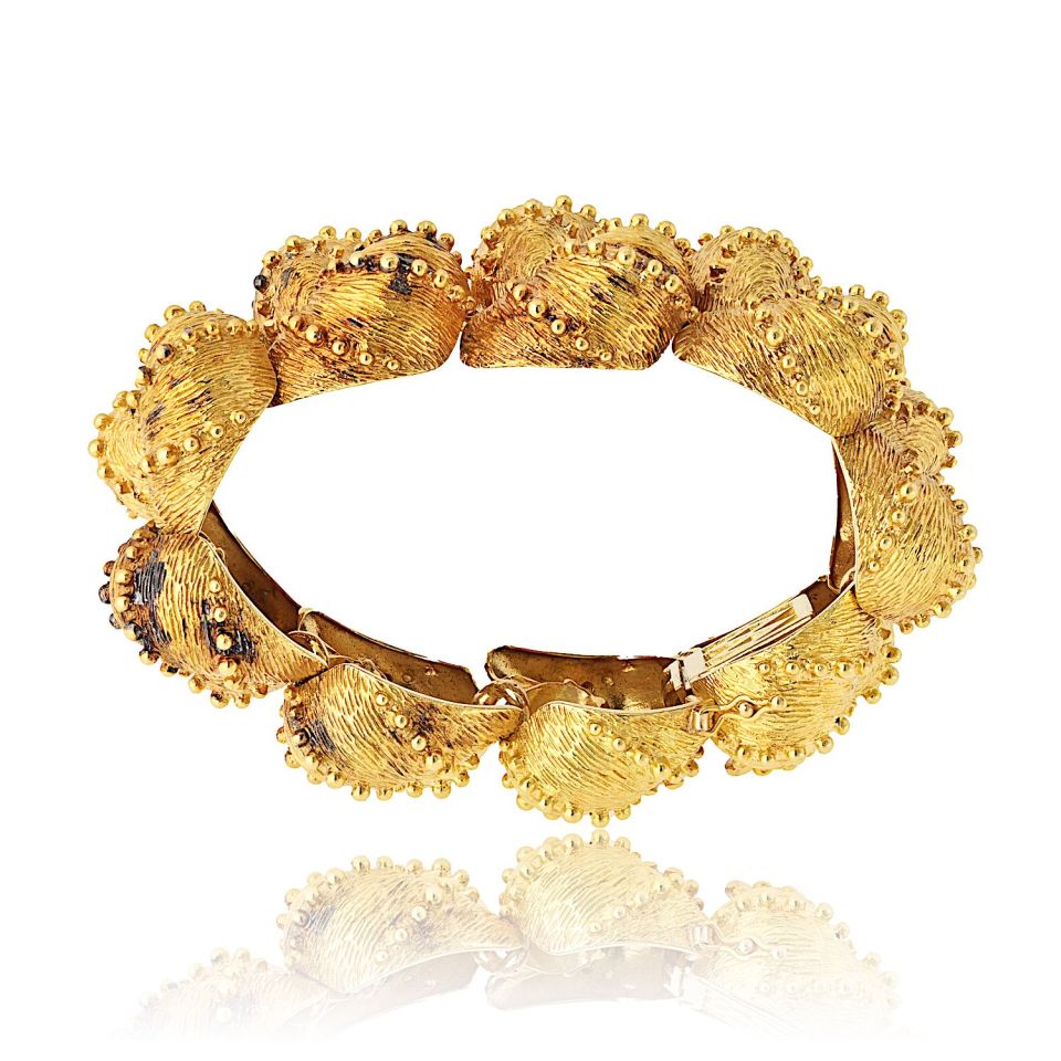 Wander France 18K Yellow Gold Chunky Textured Bracelet