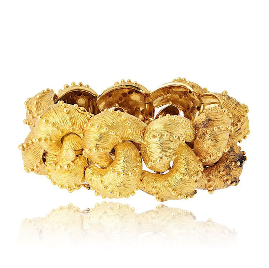 Wander France 18K Yellow Gold Chunky Textured Bracelet