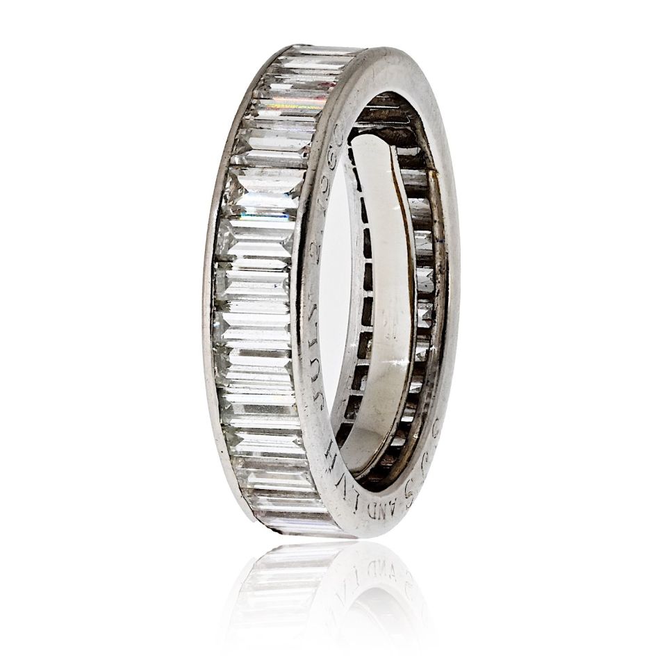 Platinum 3.00cttw Baguette Diamond Eternity Band
