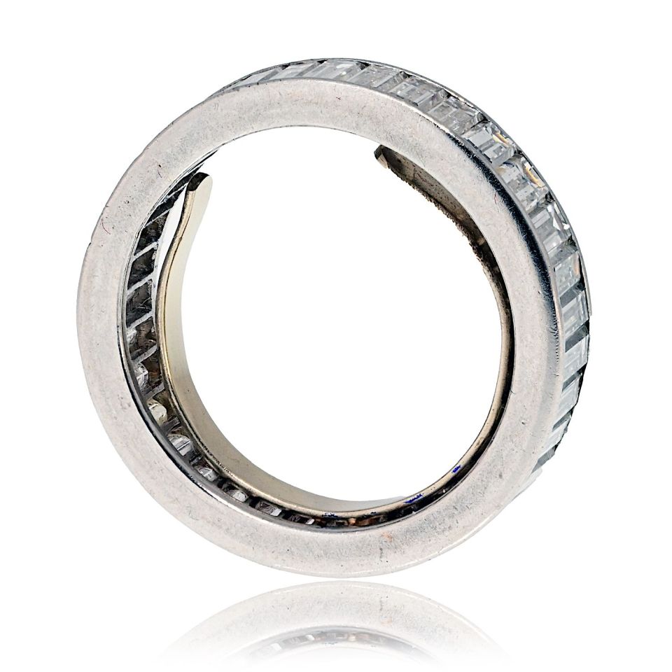 Platinum 3.00cttw Baguette Diamond Eternity Band