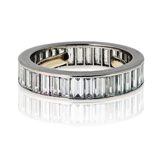 Platinum 3.00cttw Baguette Diamond Eternity Band