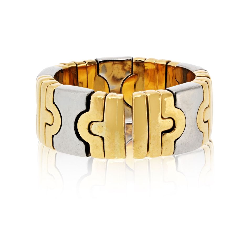 Bvlgari 18K Yellow Gold & Silver Parentesi Ring