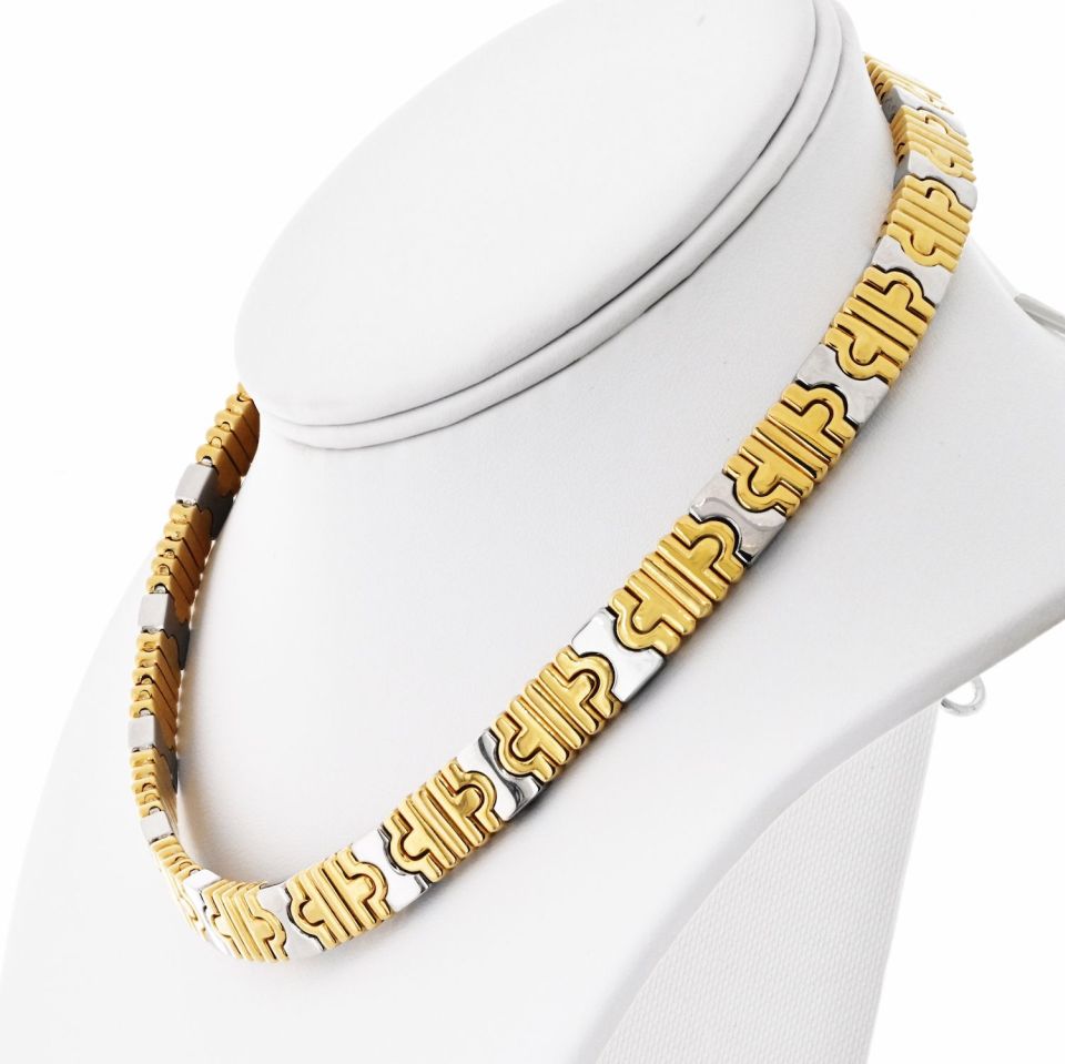 Bvlgari 18K Yellow Gold & Silver Parentisi Collar Necklace