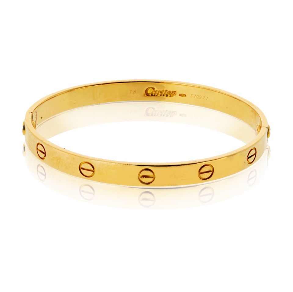 Cartier Love 18K Yellow Gold Vintage 1985 Size 18 Bracelet