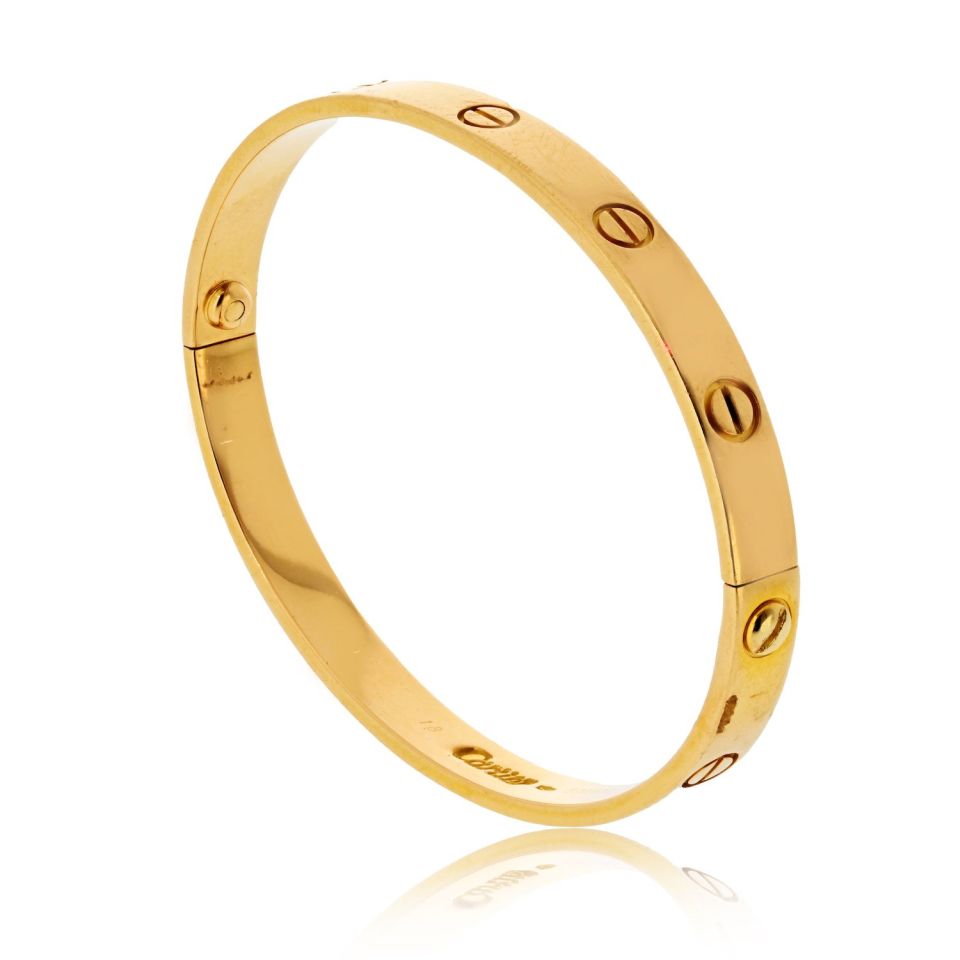 Cartier Love 18K Yellow Gold Vintage 1985 Size 18 Bracelet