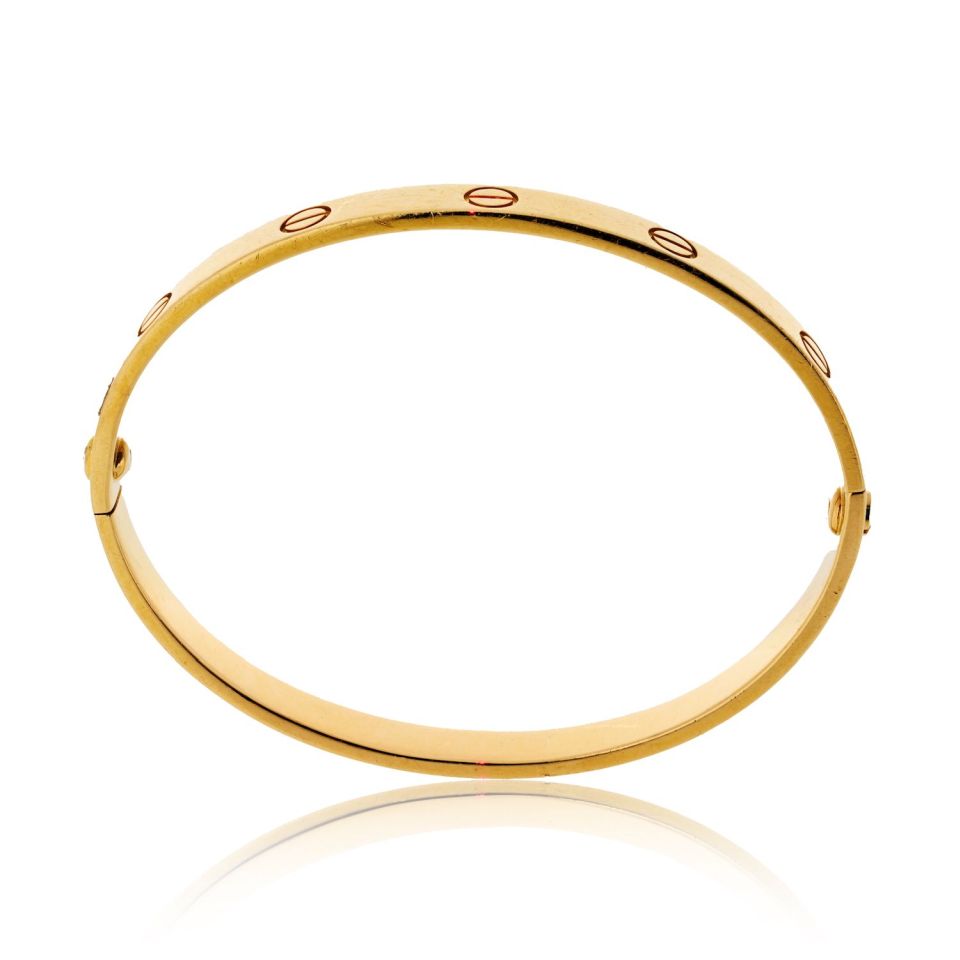 Cartier Love 18K Yellow Gold Vintage 1985 Size 18 Bracelet